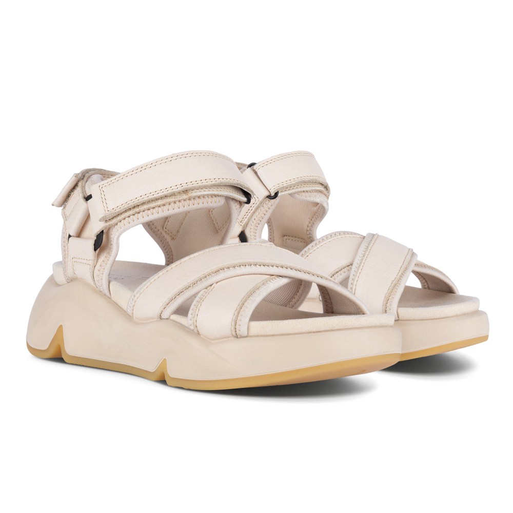 ECCO Womens Sandals Beige - Chunky Criss-Cross - UMN-652794